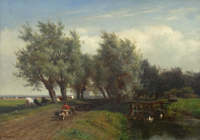 Schampheleer E. de | Polder landscape, oil on canvas 43.8 x 62.3 cm, signed l.l. and without frame