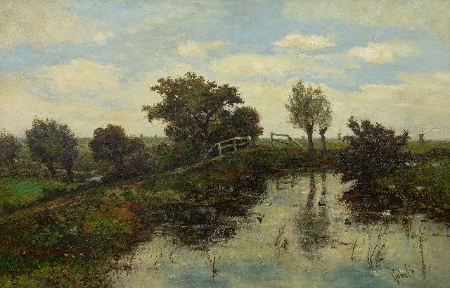 Constan Gabriel | Dutch polder landscape, oil on canvas, 63.6 x 97.7 cm, signed l.r.