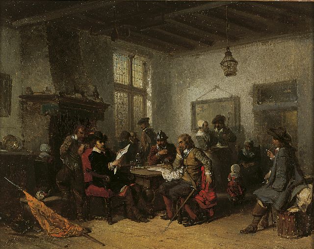 Kate H.F.C. ten | A tavern, oil on panel 20.5 x 26.1 cm, signed l.l. and dated 1850