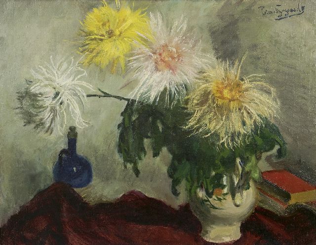 Piet van Wijngaerdt | Chrysanthemum splendor, oil on canvas, 80.3 x 100.3 cm, signed u.r.
